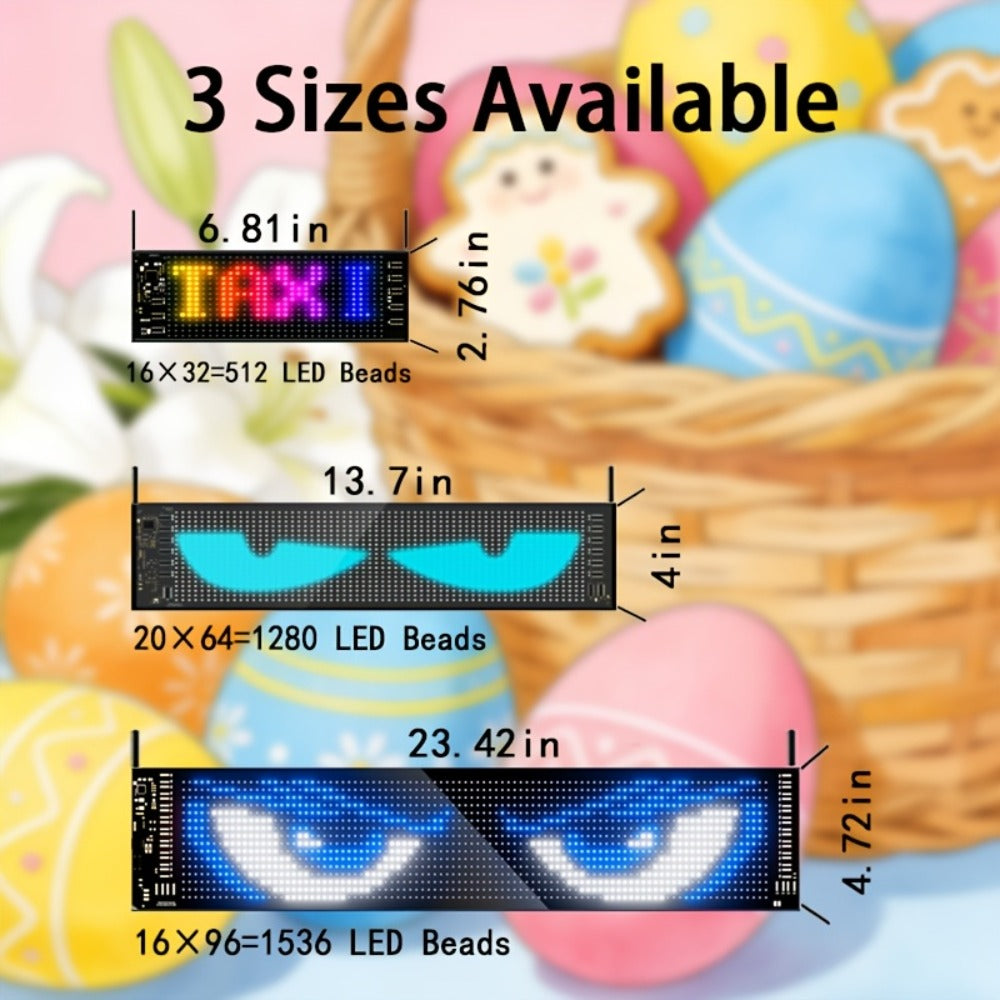 Flexible LED Dot Matrix Display with Remote Control - APP & USB Powered Programmable Scrolling Sign