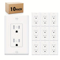 Tamper Resistant Outlet 15A 125V Decorator Receptacle with Wall Plate Self-Grounding Push-In for Entryways, Bedrooms and Living Spaces