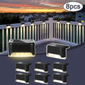 Solar Deck and Step Lights, 8- to 32-Piece Packs in Black, White or Brown with Integrated Panels