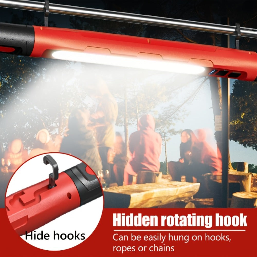 LED Work Light Bar 3000LM Rechargeable Construction Site Lighting Lamp, Hanging Hook, Portable Underhood Work Light for Auto