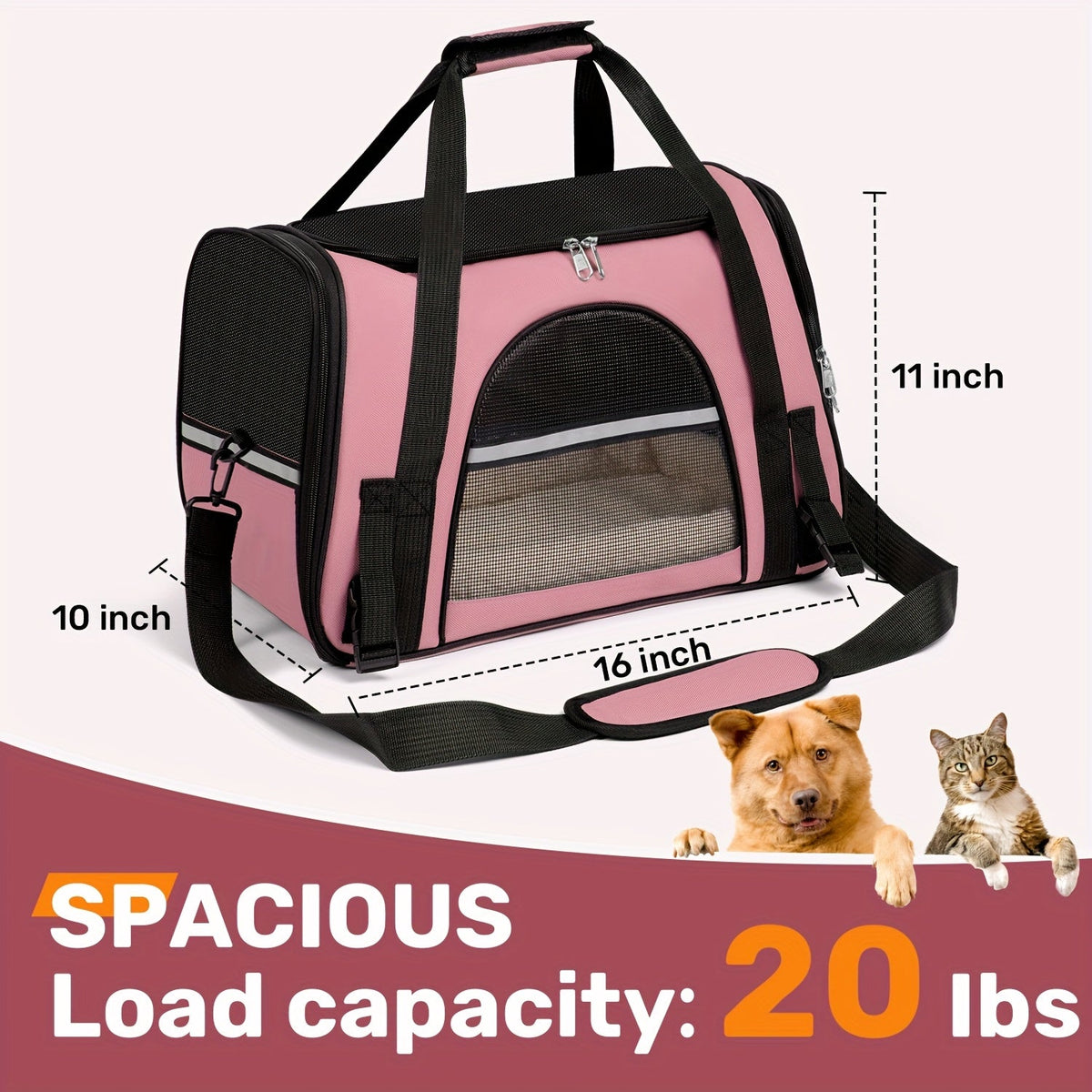 Foldable Cat Carrier Backpack | Airline Approved Collapsible Pet Travel Bag for Cats & Dogs, Spacious Ventilated Design