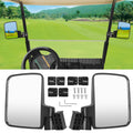 Golf Cart Mirror Set Convex Wide Angle Rotatable Side & Panoramic Rear View Mirrors – Fits Yamaha, EZGO, Club Car & Most Golf Carts