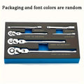 6-Piece Ratchet Wrench Set 1/4" 3/8" 1/2" Drive – Rotating Head Ratchet with Extension Bar, Chrome-Plated Stainless Steel