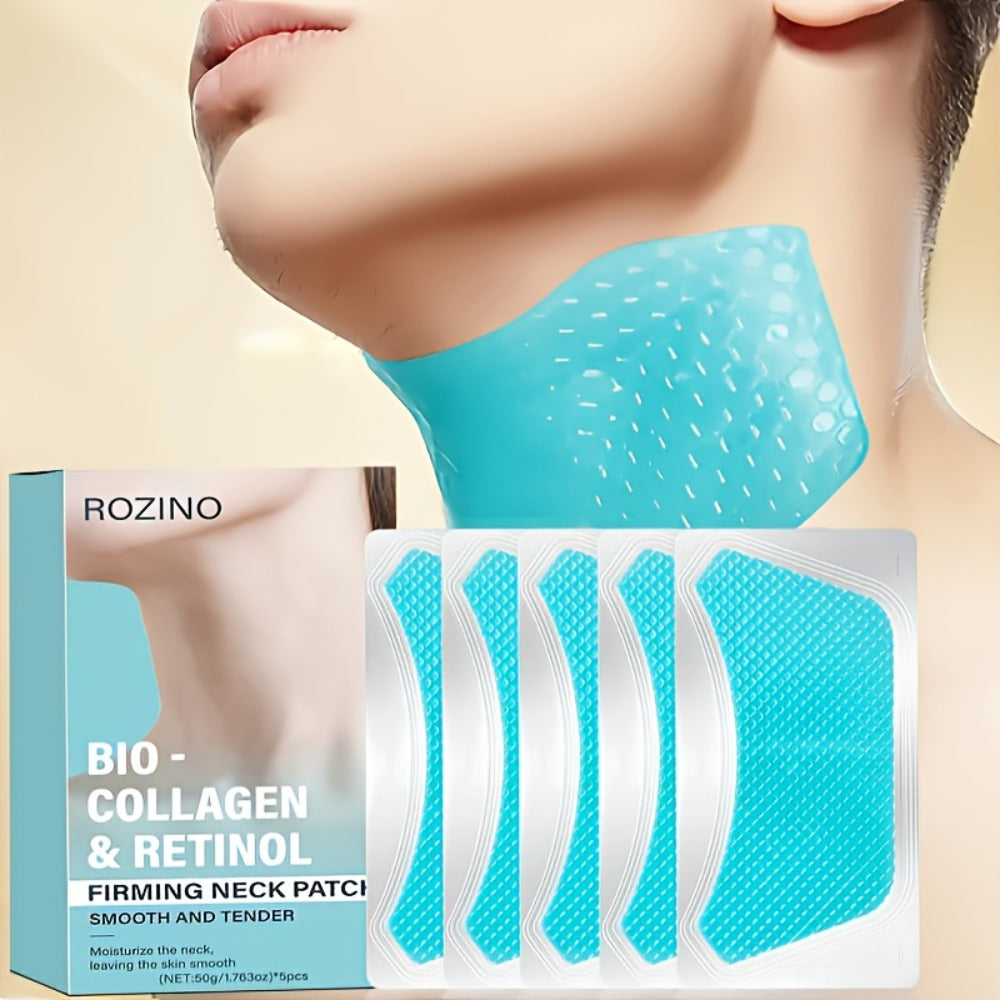Bio Collagen Neck Lift Mask 5 Pack - & Gel Patches, Anti-Wrinkle, Neck Skincare Treatment for Entryways, Bedrooms and Living Spaces
