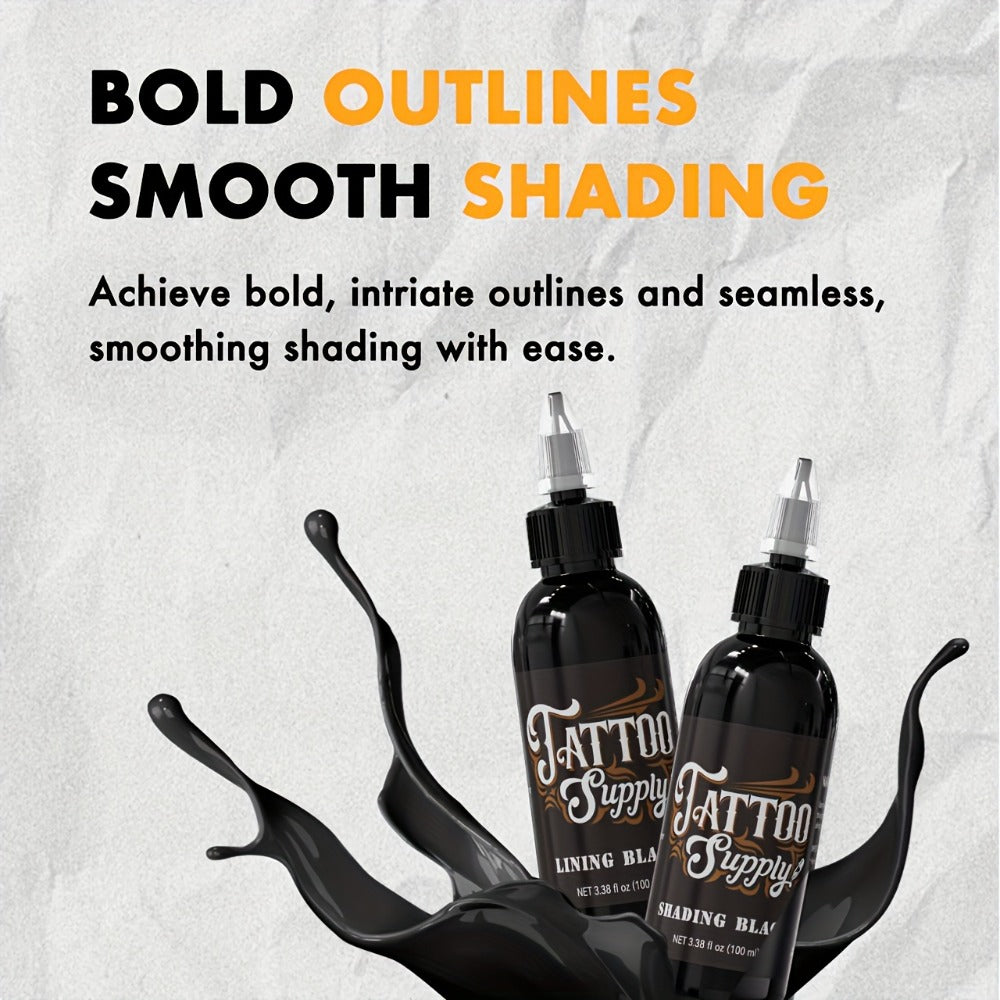 Tattoo Ink Neebol Lining and Shading Black Bottle Options in 100ml or 250ml with Four with Item-Specific Color, Capacity and Bottle Choices