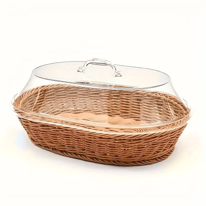 Woven Bread Basket in Square or Round Shape for Serving Bread, Fruit, Desserts and Snacks at Home or on the Dining Table