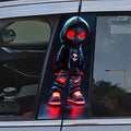 Pair of Red-Eyed Skull Character Car Decals, 19.7 x 9.8 Inch Each, for Smooth Exterior or Window Surfaces