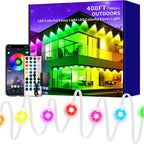 RGB Eave String Light Kit from 50ft to 400ft with Plug-In Adapter, App and Handheld Remote