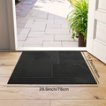 Time Arc Door Mat with Geometric Groove Pattern in Black, Gray or Brown and Two Rectangular Sizes
