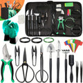 Bonsai Tool Set 24-Piece Kit for Beginners & Enthusiasts, Includes Pruning Shears, Scissors, Trimming Tools & PU Leather Bag
