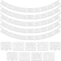 Party Decorations Five-Pack White Papel Picado Banner Set with Four Cutout Designs and 90ft Total Length