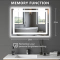 LED Bathroom Mirror with Anti-Fog, Dimmable Vanity Mirror, 3 Color Lighting Modes, Dual Light, Wall Mounted Horizontal or Vertical