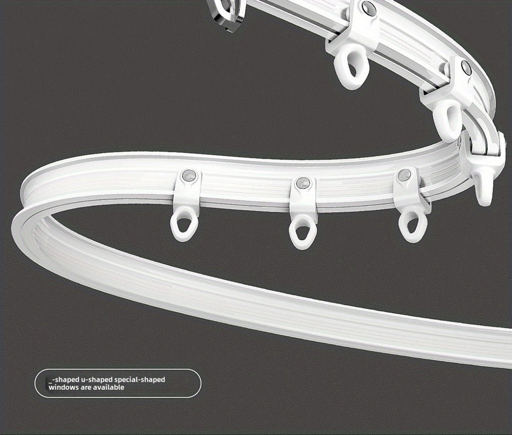 Flexible Curtain Rail Track, Bendable PVC Ceiling Mount Curtain Rod for Bay Window, Bathroom & Home Decor
