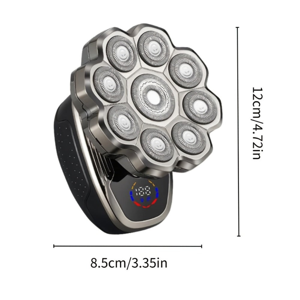 Electric Shaver 7D or 9D Rotary Head with Titanium Blades, LED Display, USB-C Charging and Set Options