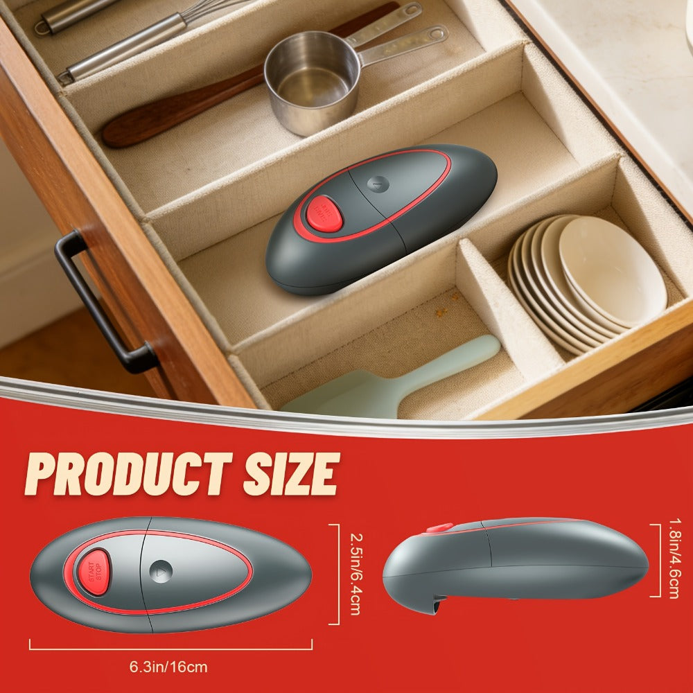 Automatic Can Opener Hands-Free | Electric Battery-Powered One-Touch Can Opener for All Can Sizes, Safe Smooth Edge