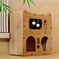 Double- or Three-Level Cat Tree Condo with Wood-Look Panels, Doorway Cutouts and Scratch Liners
