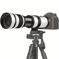 420-800mm F8.3-16 Telephoto Zoom Lens Manual Focus with T-Mount Adapter for Canon Nikon Sony Moon Wildlife Bird Photography Full Frame
