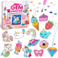 Diamond Gem Painting Kit for Girls Ages 6+ 16 Projects, 5D Gem Art Set with 2800+ Gems Unicorn Suncatchers Keychains Necklaces Stickers