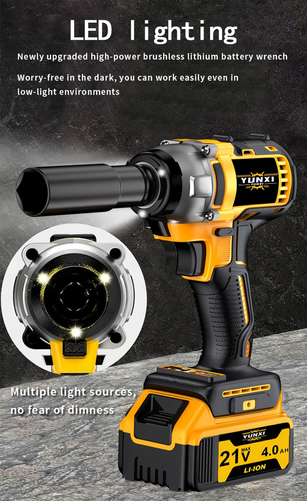 Impact Drill Set 21V Cordless with Drill Bit Accessories, Toolbox & Charger, Wireless Impact Wrench Drill