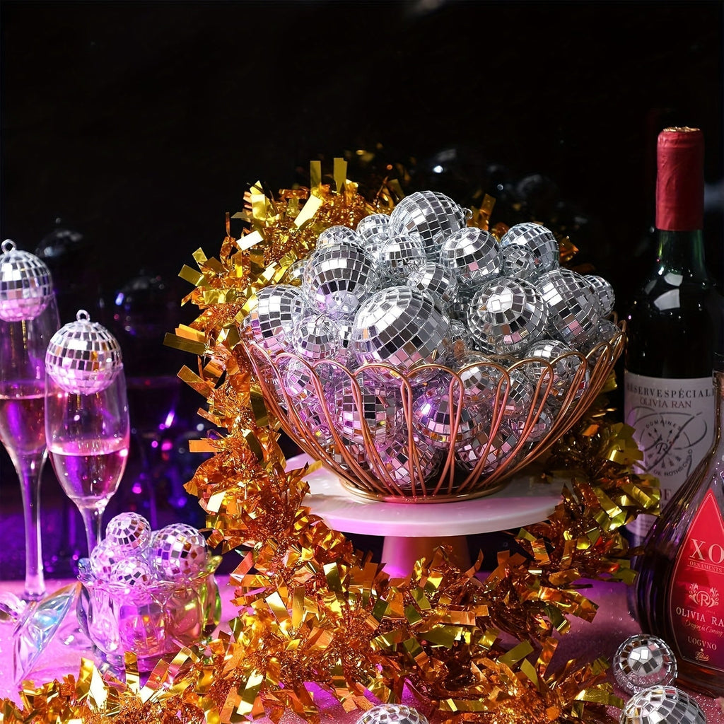 Disco Ball Decoration, 74pcs, Different, Sizes for Disco-Themed Parties