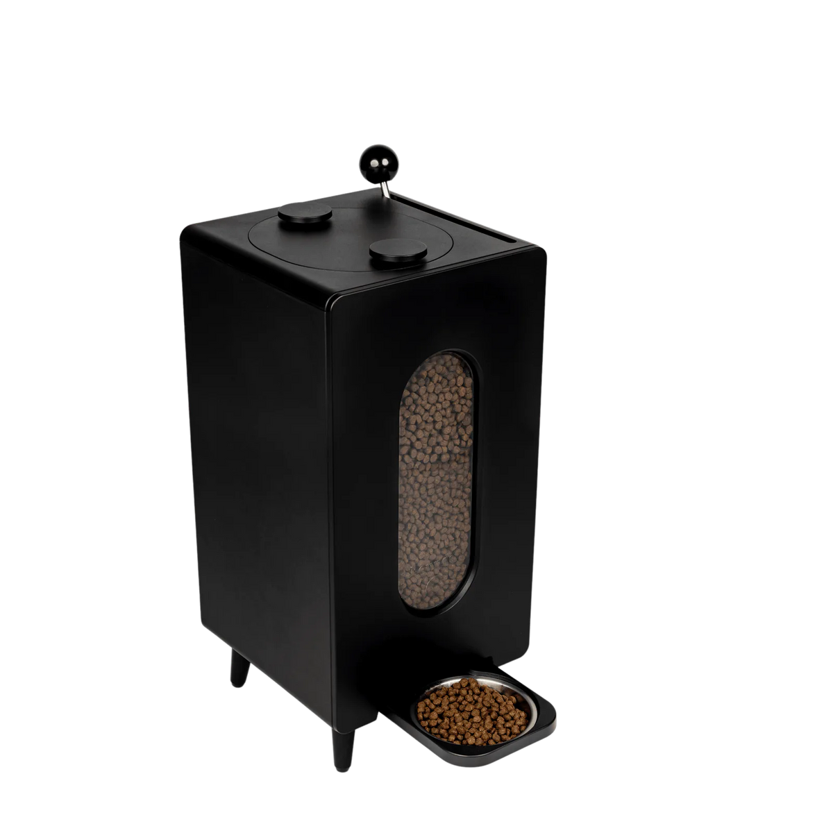 Dog food storage dispenser with mid century feeder styling, product image 14