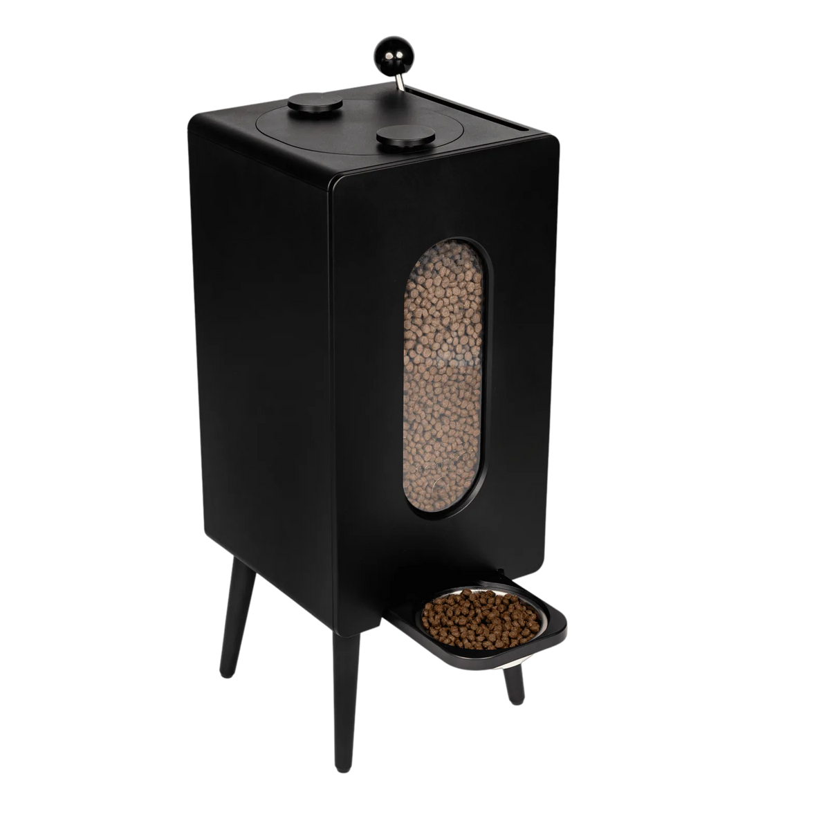 Dog food storage dispenser with mid century feeder styling, product image 15