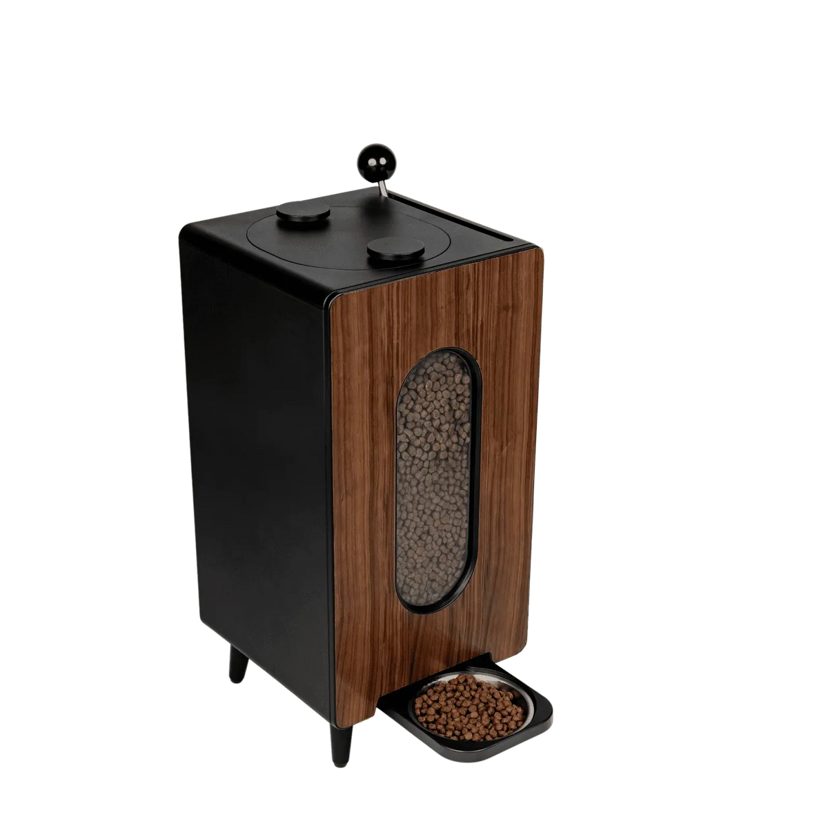 Dog food storage dispenser with mid century feeder styling, product image 18