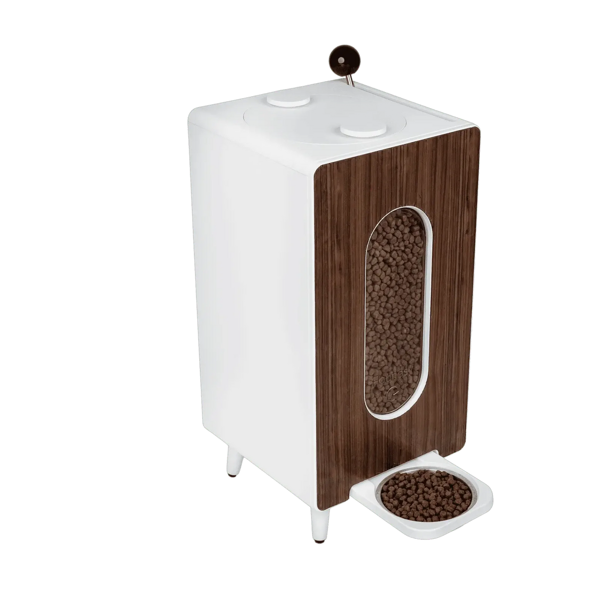 Dog food storage dispenser with mid century feeder styling, product image 20