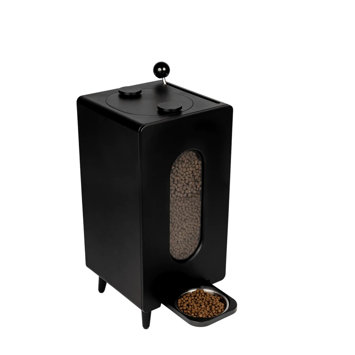 Dog food storage dispenser with mid century feeder styling, product image 36