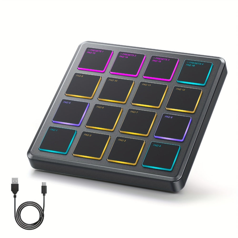 Donner Starrypad Mini MIDI Controller with 16 RGB Pads and Wireless detail image - detail view 3