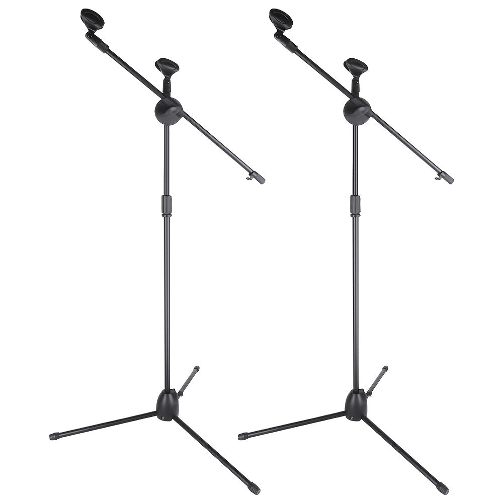 Dual-Clamp Iron Microphone Holder with Adjustable Stand for Stage and KTV