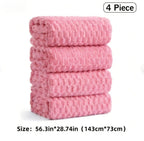 Towel Set 4 or 8 Piece Microfiber Collection with Hair-Drying Cap Options in Four Colors for Home and Guest Use