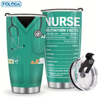 Insulated Tumbler 20oz Nurse Graphic Stainless Steel Vacuum Travel Mug in Four Color Options