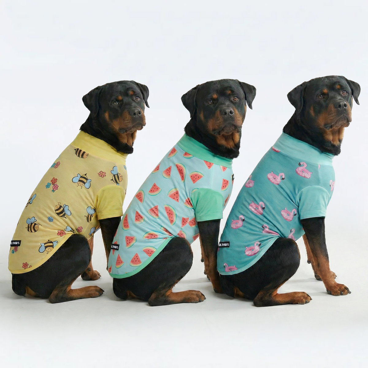 UPF 30 Dog Sun Shirt, Bees Flamingo Watermelon / 4XL