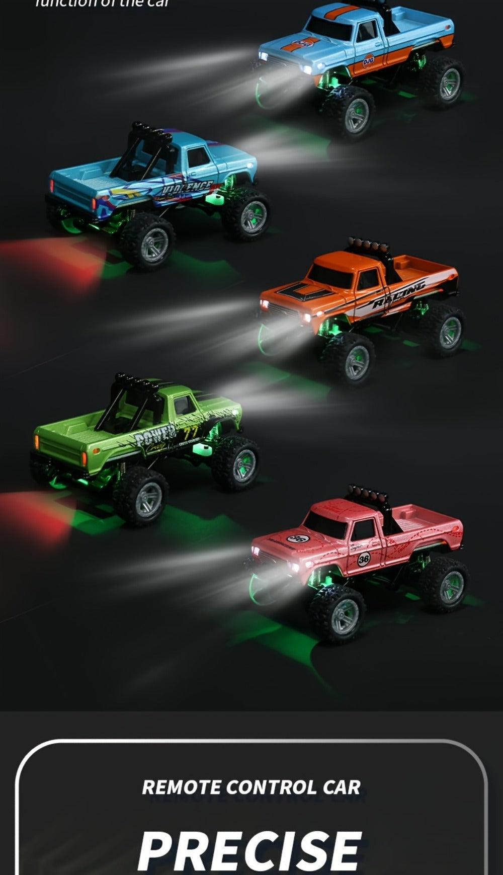 1:64 Scale Mini RC Car Alloy Off-Road Truck with Shock Absorbers – Pocket-Sized Remote Control Car for Boys Ages 6 7 8 9 10