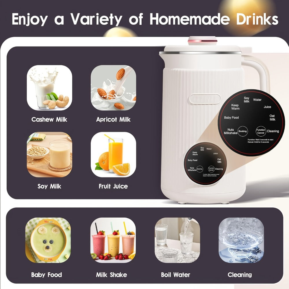 Nut Milk Maker Machine 27oz - Plant-Based Milk Blender One-Touch for Homemade Almond Oat Soy for Entryways, Bedrooms and Living Spaces
