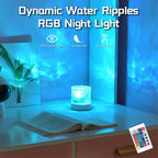 LED Star Projector Night Light USB Powered, 7-Star Galaxy Starry Sky & Water Ripple Effect Lamp for Bedroom Camping Wedding Home Decor