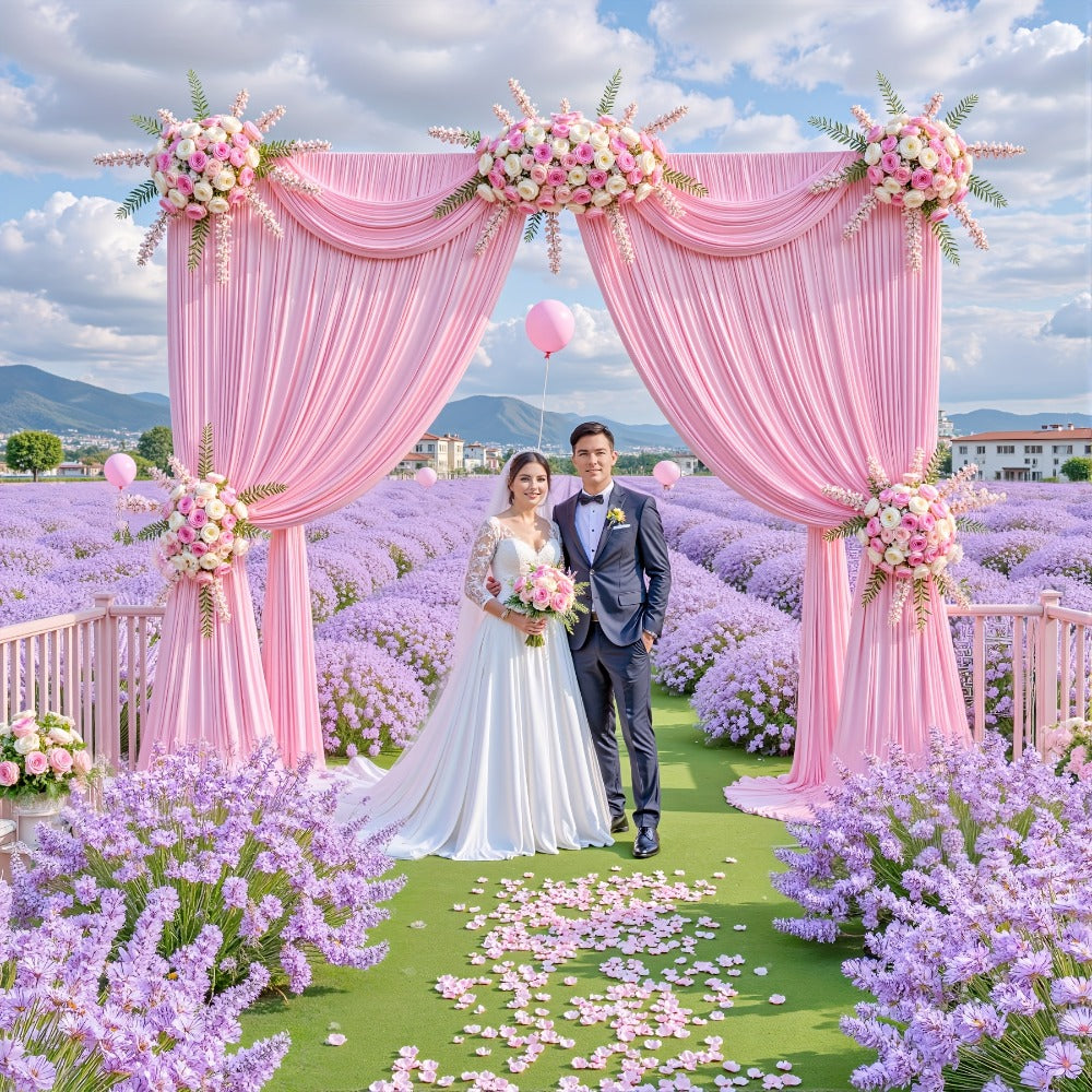 4-Pack 5x10ft Elegant Spandex Photography Backdrop | Wear-Resistant, Wrinkle-Free, Soft & Opaque Party Decoration Banners for Weddings