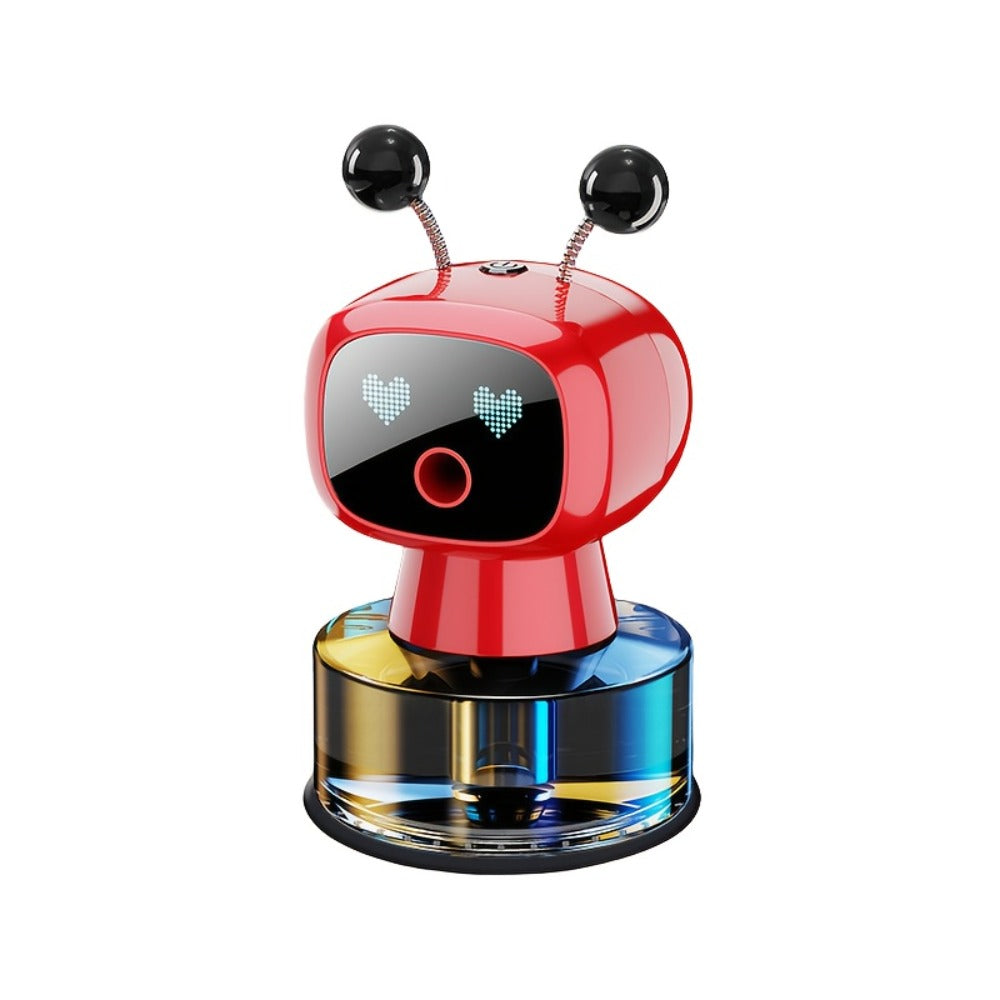 Car Air Freshener Auto Spray Robot Design USB Rechargeable – AI Expression Display, 4-Level Fragrance Control