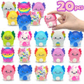 Axolotl Squishy Toys 20 Pack Slow Rising Fidget Sensory Stress Toys for Kids, Cute Salamander Newt Ice Cream Shape Squeeze Toys