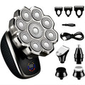 Electric Shaver 5-in-1 Bald-Head Grooming Tool with 7D or 9D Floating Heads and Magnetic Blade Options