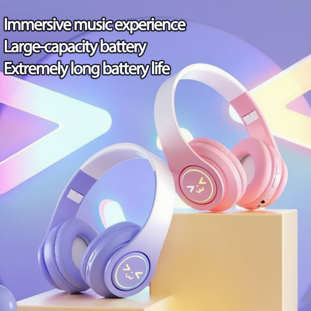 Foldable ANC Over-Ear Headphones with Bluetooth 5.3, Microphone and Four Gradient Color Hook Sets