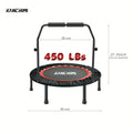 Foldable Mini Trampoline 40 Inch – Fitness Rebounder with Bungee Cords & U-Shape Foam Handle, 450 / 550 LBS Capacity