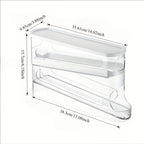 White Double-Layer Rolling Egg Dispenser with 38.2 cm Length for Refrigerator Shelf Storage