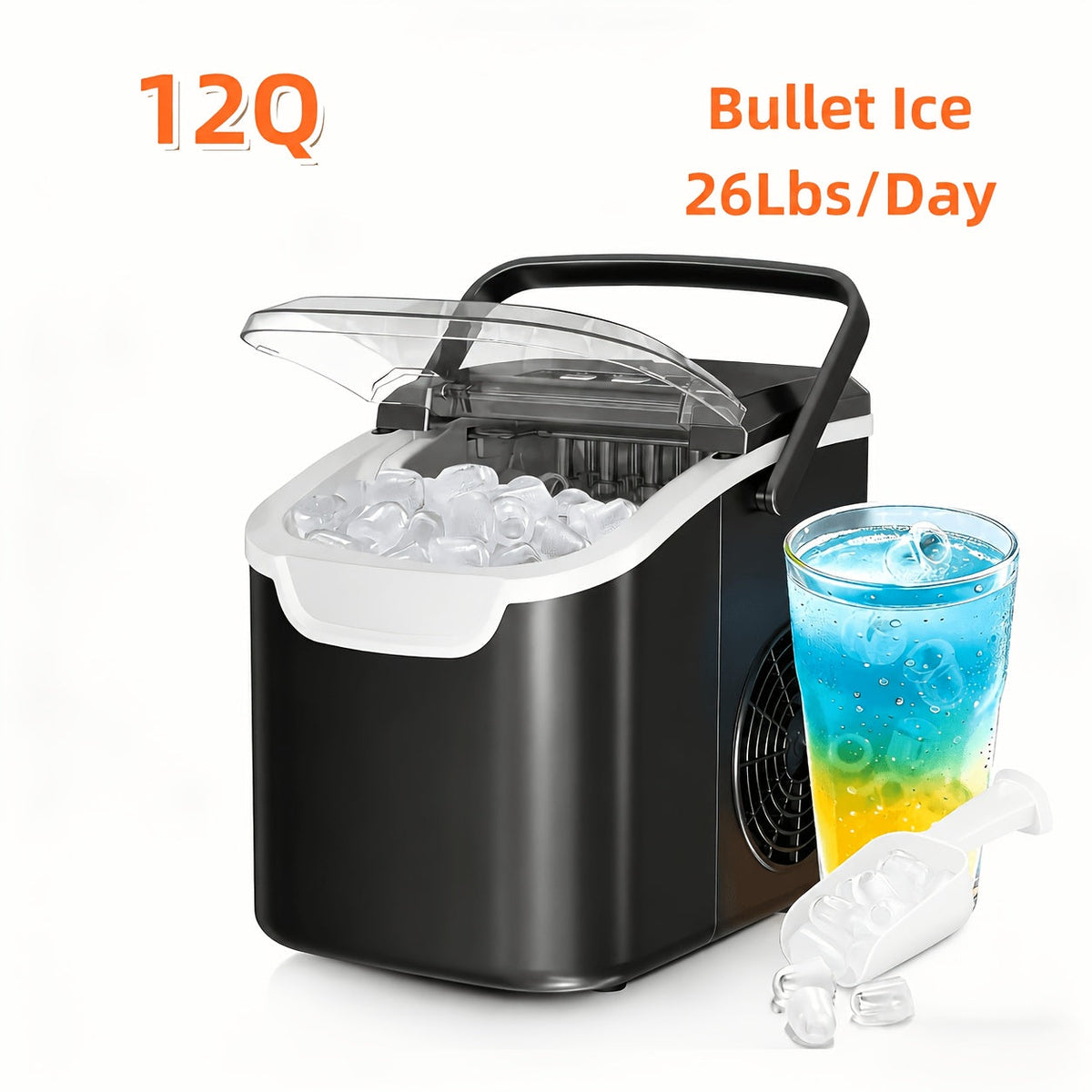 Stainless Steel Ice Maker Countertop – 35 Lbs Soft Chewable Nugget Ice or 26 Lbs Bullet Ice, Pebble Portable Ice Machine for Home, Kitchen
