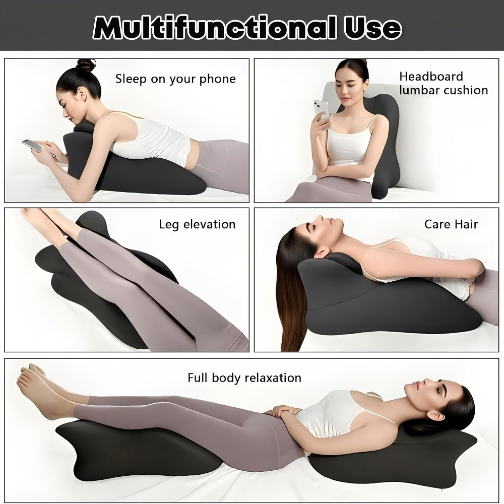 Wedge Pillow for Stomach Sleepers - Memory Foam Support for Cervical, Lumbar & Leg Elevation, Breathable Cover