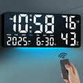 Large LED Wall and Desk Clock with Nine Display Checkouts, Calendar, Temperature and Humidity Readouts