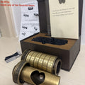 Brain Teaser Combination Lock Puzzle Gift Set, Retro Mini Lock Brain Game for Adults Teens
