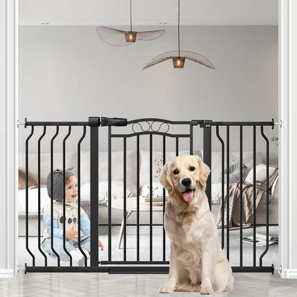 Walk-Through Pet Safety Gate 31“ Tall / 53.1"-62.5" / Black