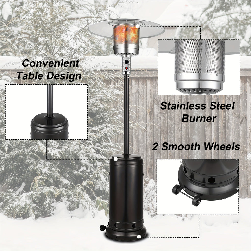 Patio Heater, Propane Outdoor Standing Stainless Steel Garden Party for Garden, Patio and Yard Use